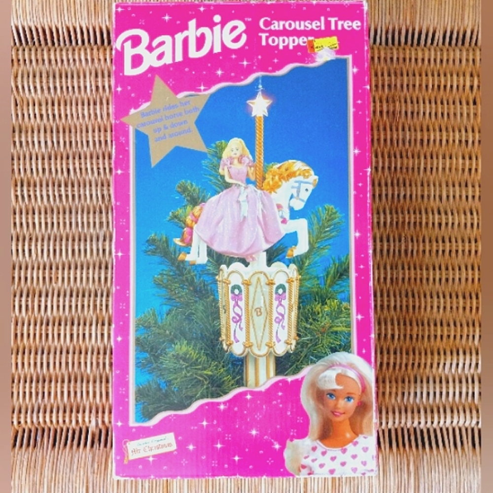 BARBIE Rare 1997 MR. CHRISTMAS Carousel Horse Tree Topper NIB, Tested